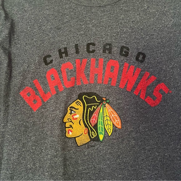 Champion Authentic Athleticwear NHL Chicago Blackhawks Tee Size L Heather Gray - Picture 2 of 6